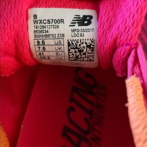 New Balance XC Track Spikes Pink Orange Women’s Size 9.5 WXCS700R - Picture 4 of 8